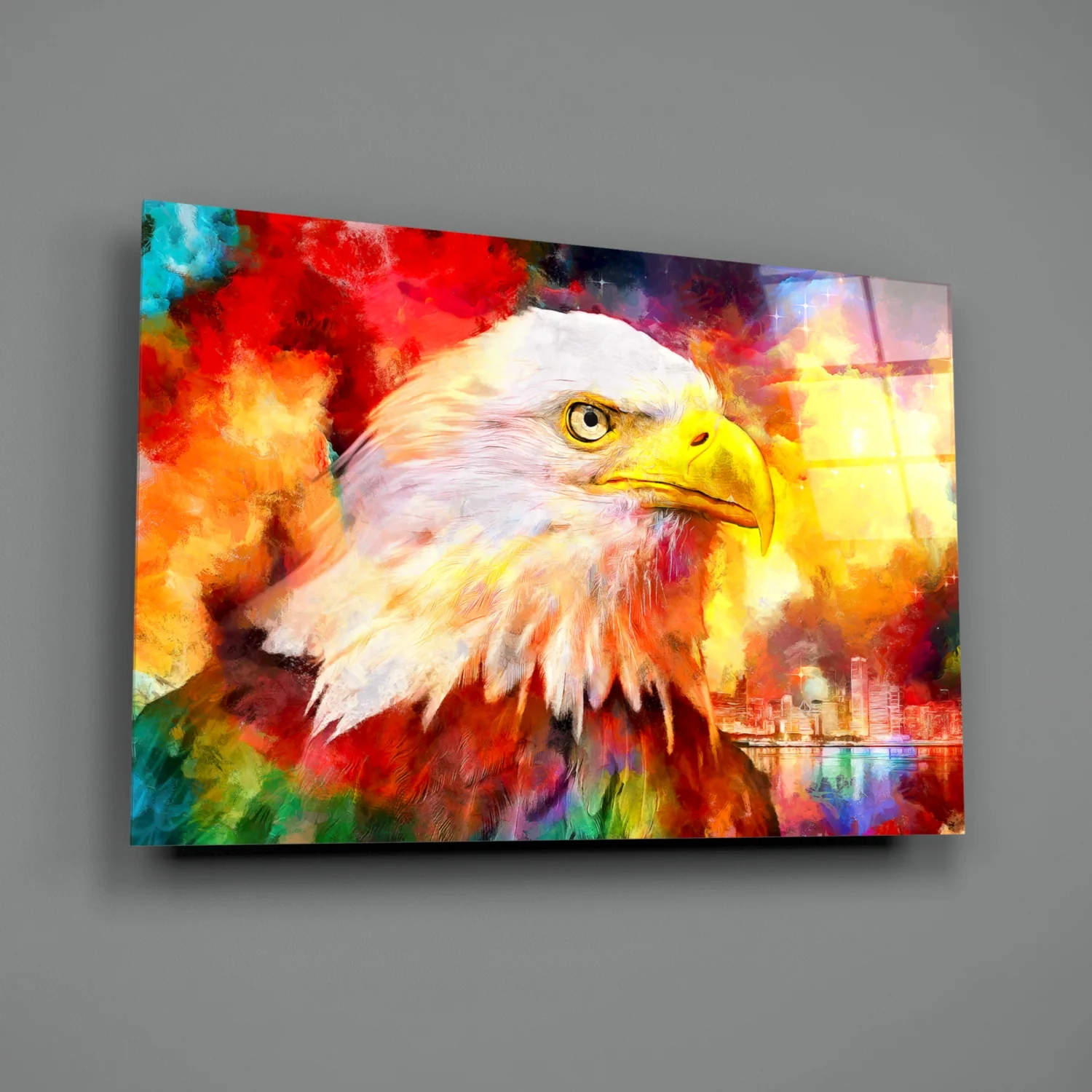 Colorful Eagle Glass Wall Art - Image 2