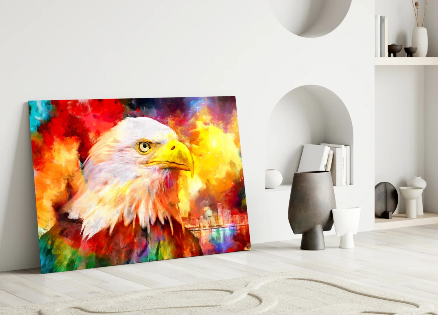 Colorful Eagle Glass Wall Art - Image 3
