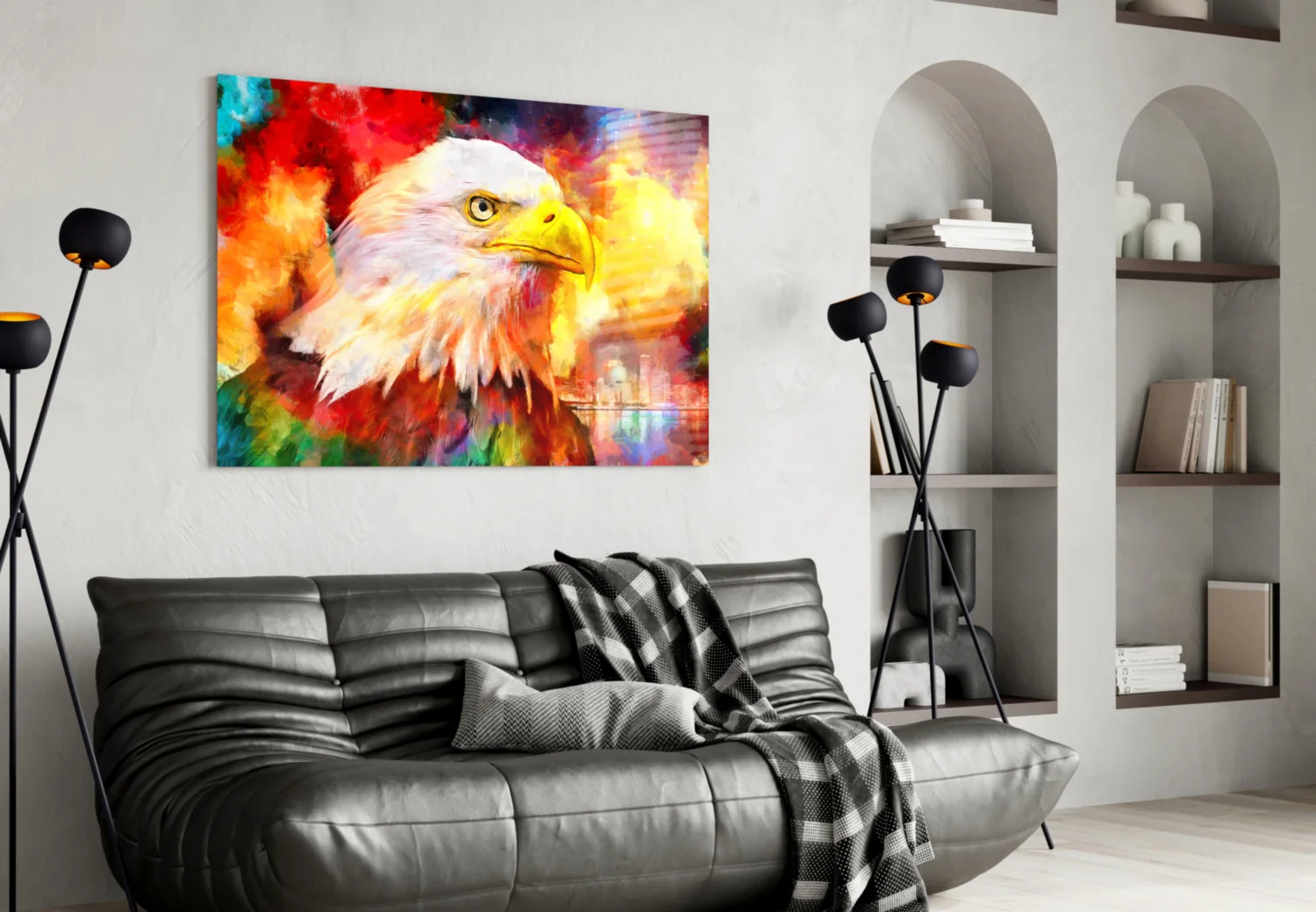 Colorful Eagle Glass Wall Art - Image 4