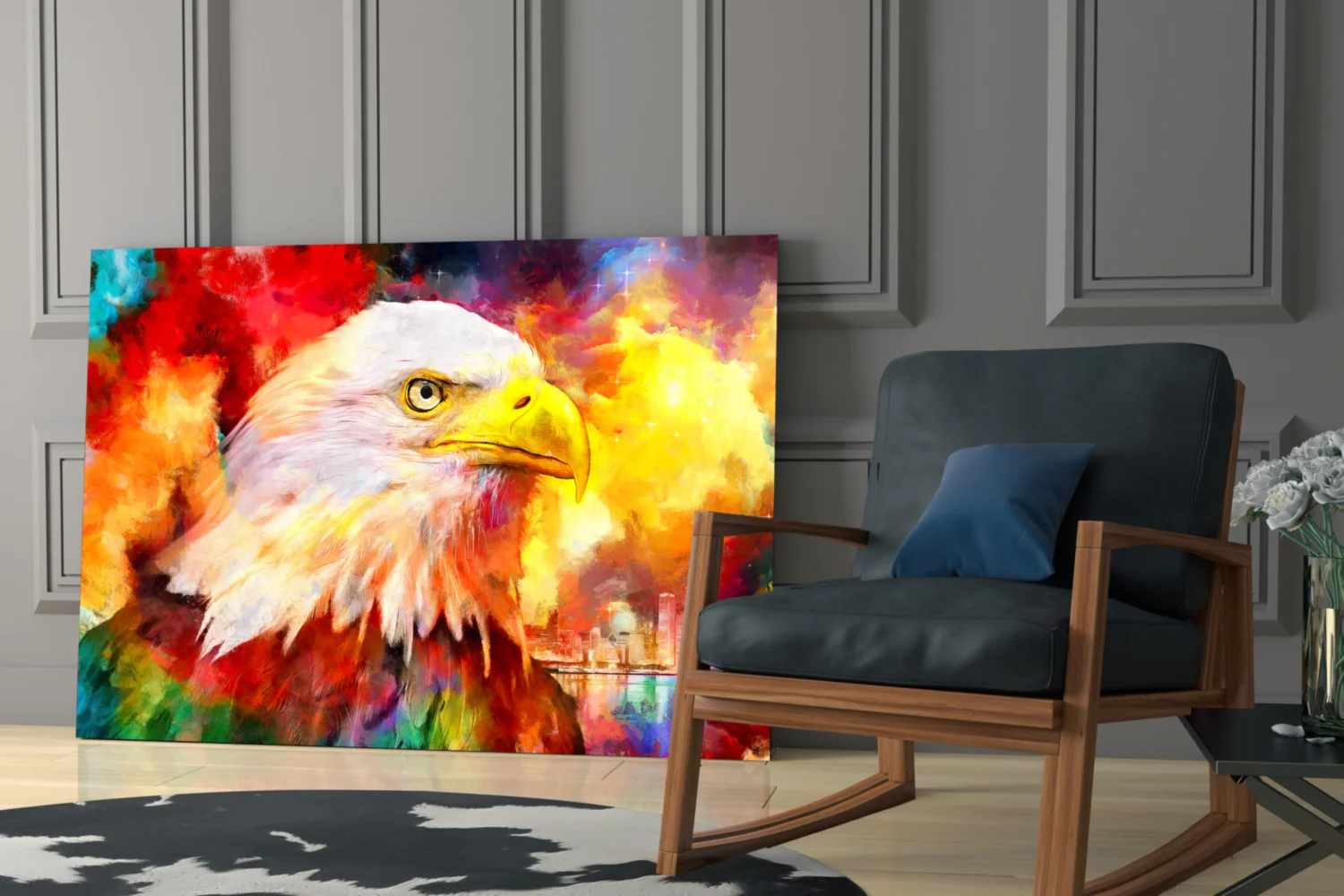 Colorful Eagle Glass Wall Art - Image 6