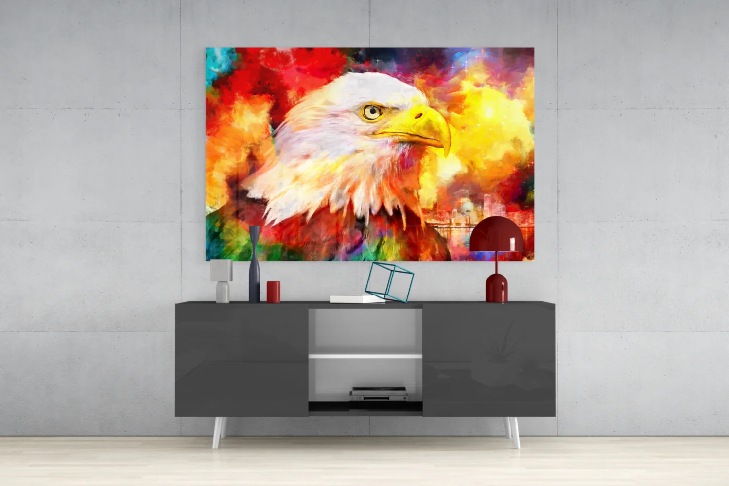 Colorful Eagle Glass Wall Art - Image 8