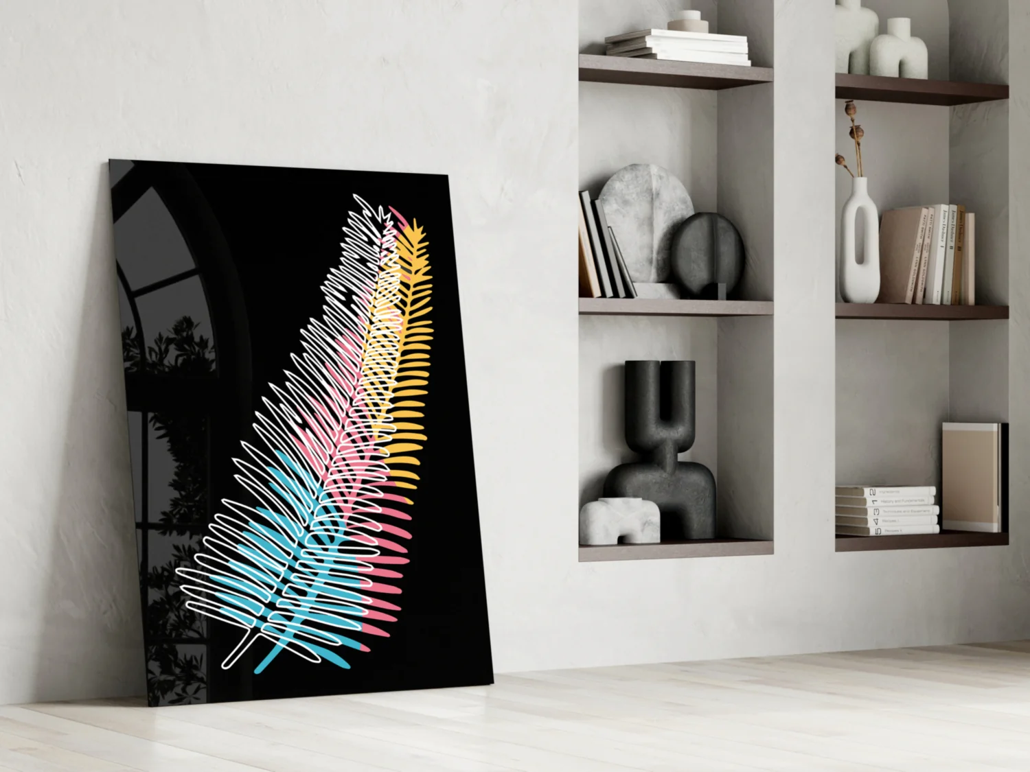 Colorful Fern Glass Wall Art - Image 6