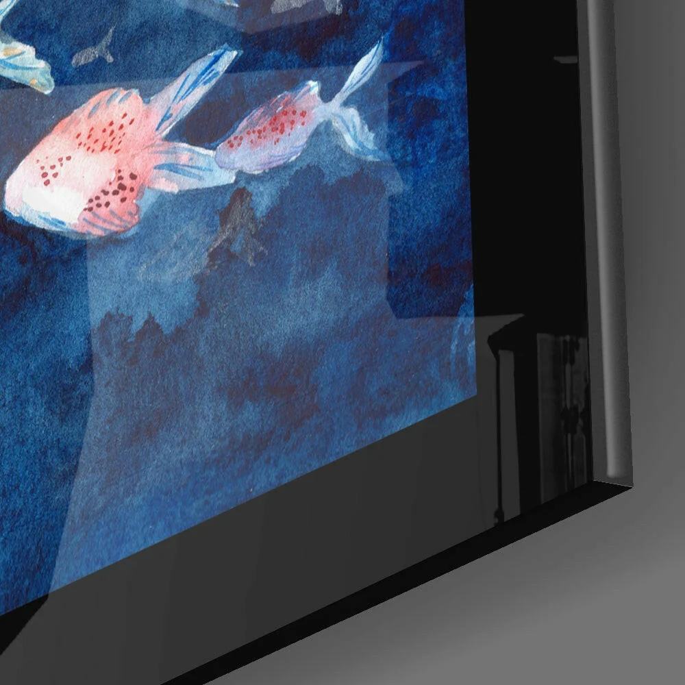 Colorful Fishes Glass Wall Art - Image 3