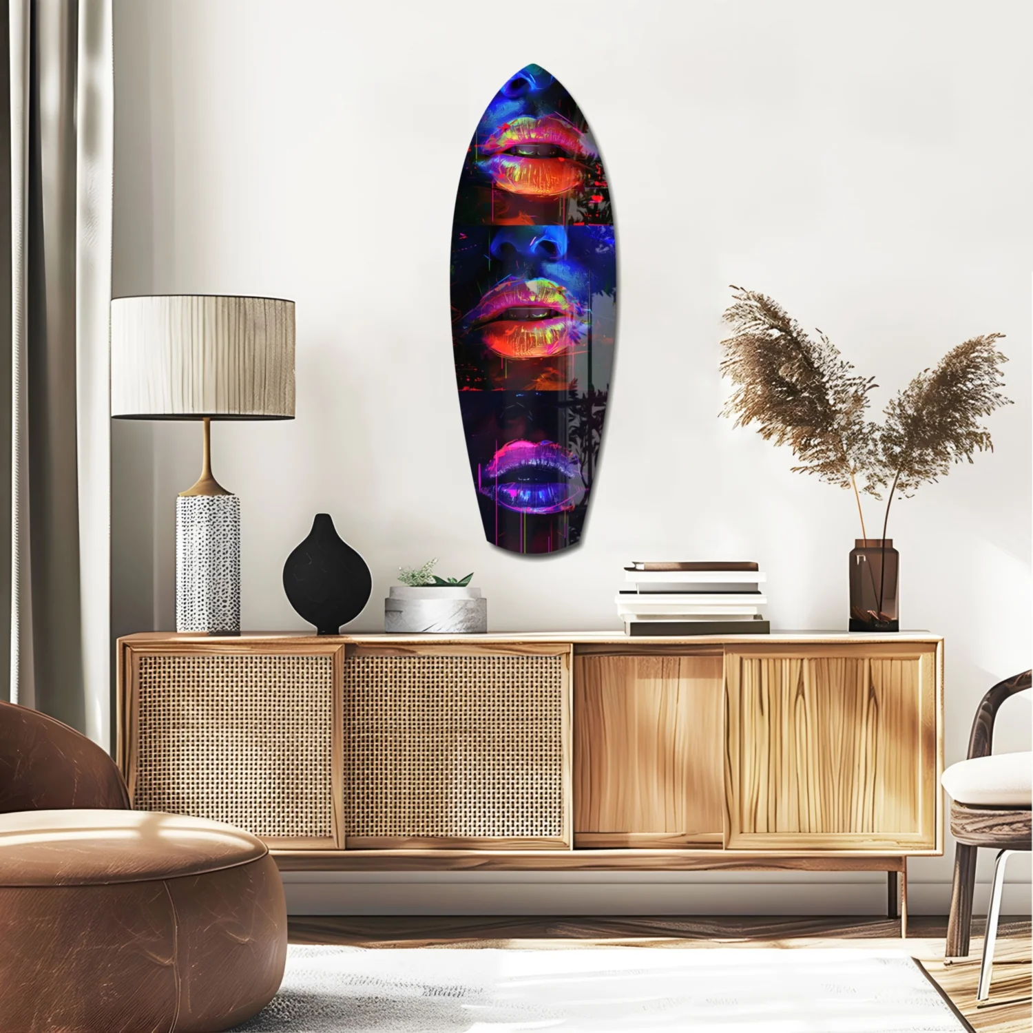 Colorful Lips V12 Glass Wall Art - Image 2