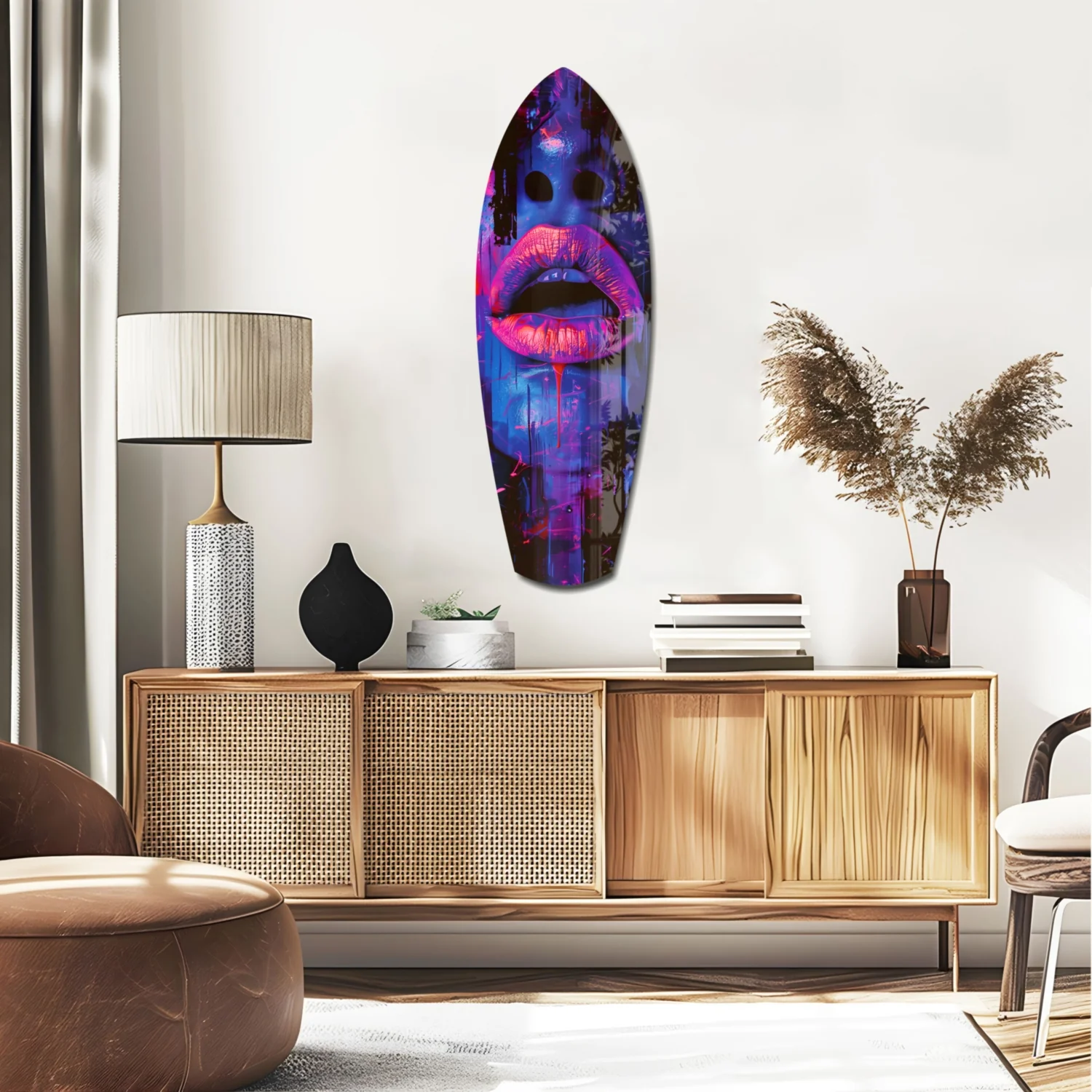 Colorful Lips V3 Glass Wall Art - Image 2