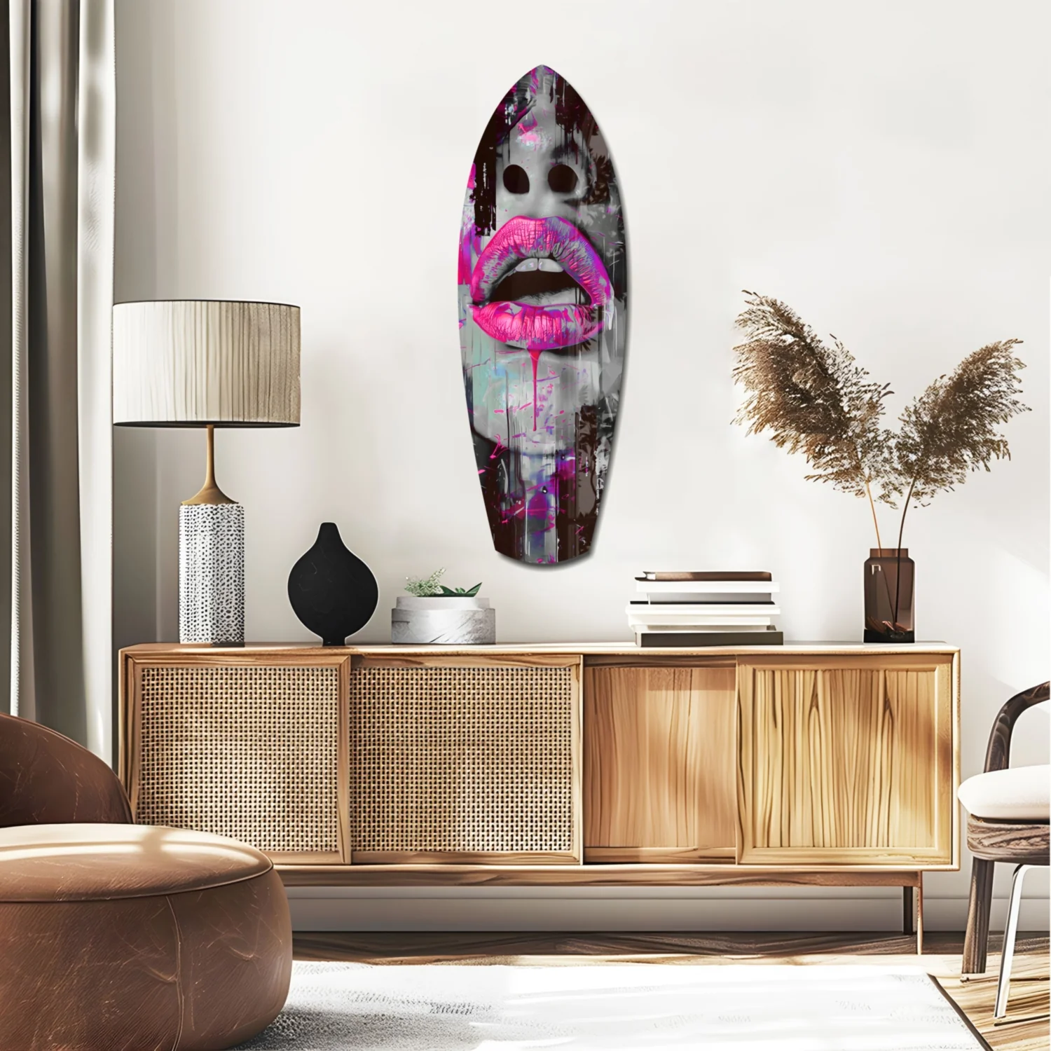 Colorful Lips V4 Glass Wall Art - Image 2