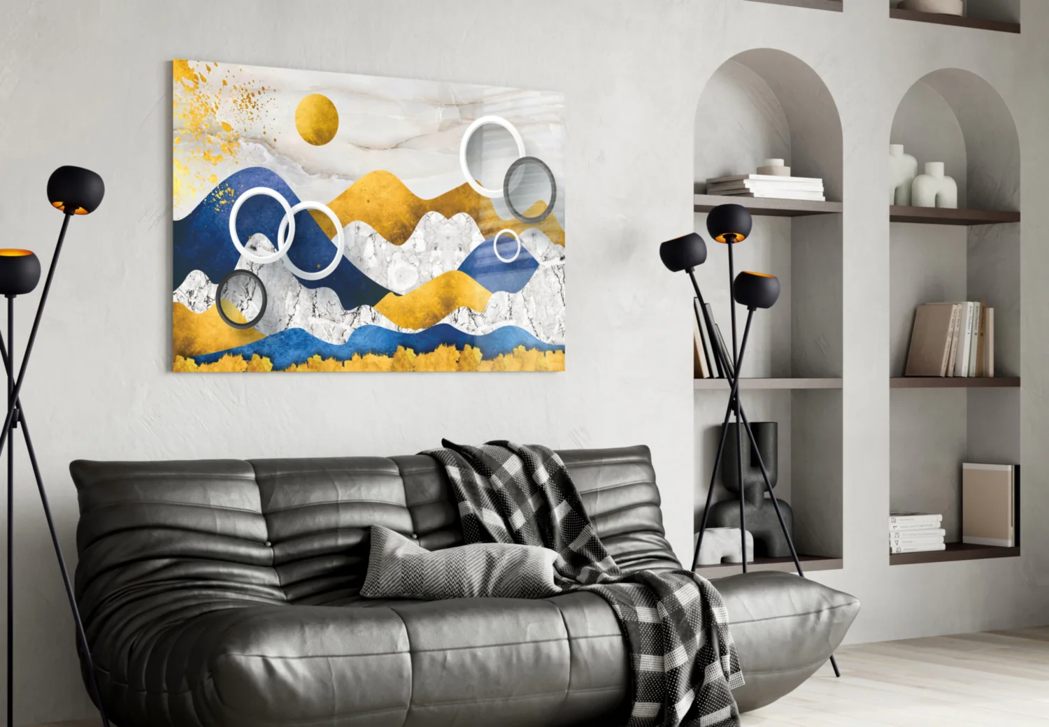 Colorful Mountains Glass Wall Art - Image 4