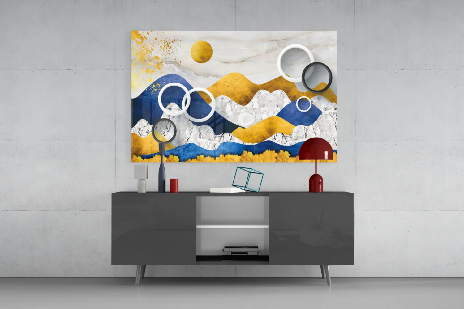 Colorful Mountains Glass Wall Art - Image 8