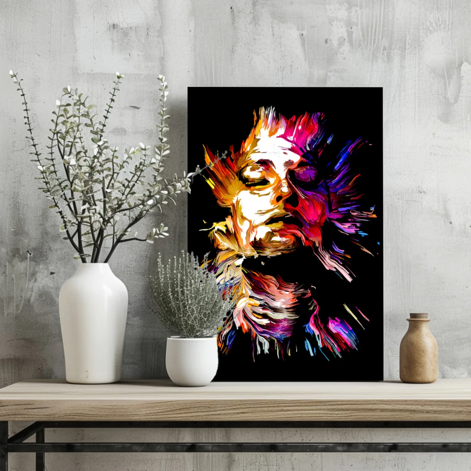 Colorful Portrait V3 Aluminum Print - Image 2