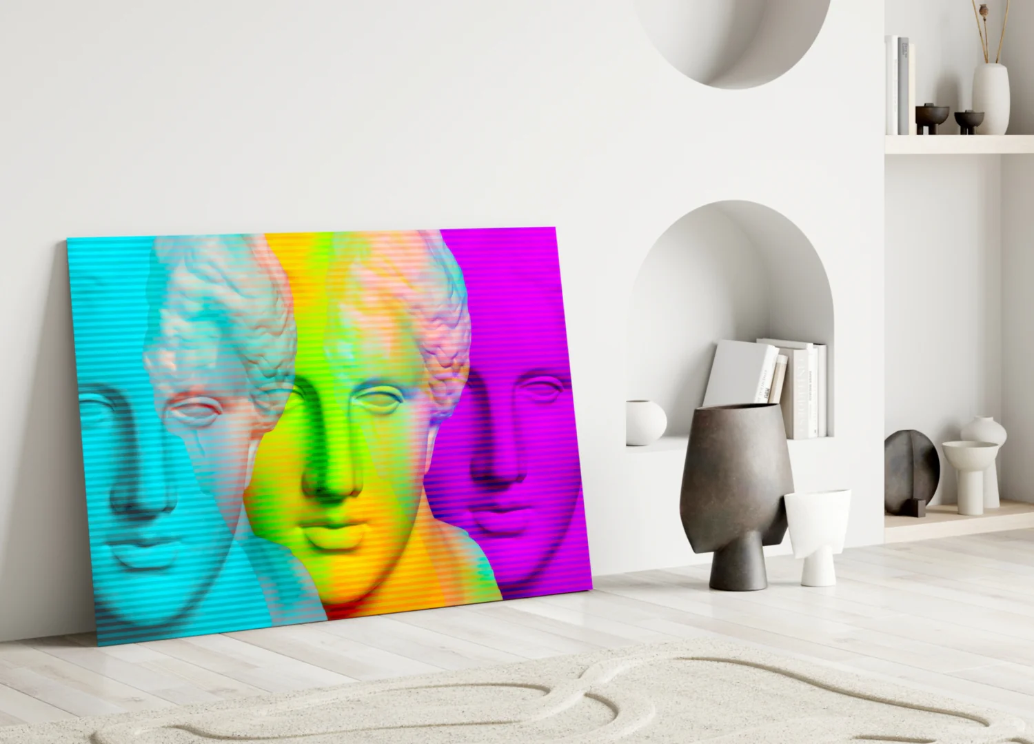 Colorful Statues Glass Wall Art - Image 3