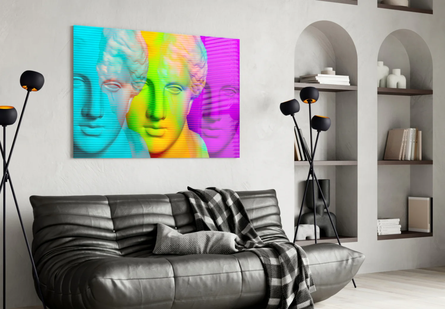 Colorful Statues Glass Wall Art - Image 4