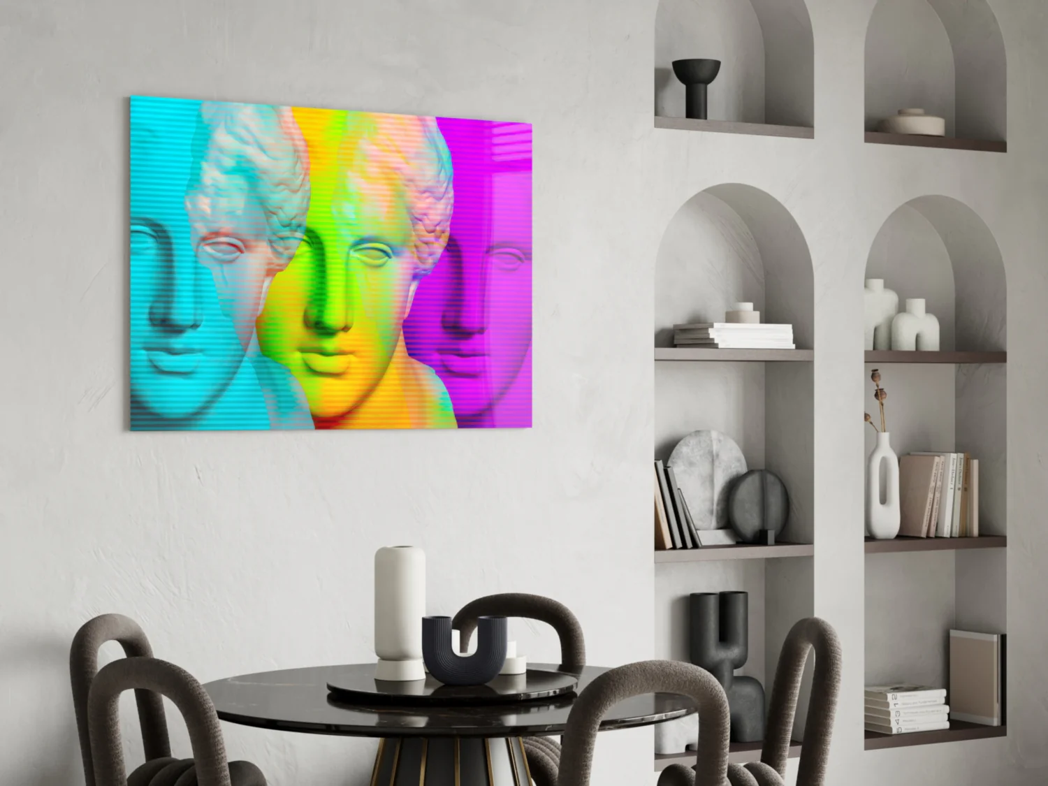 Colorful Statues Glass Wall Art - Image 5