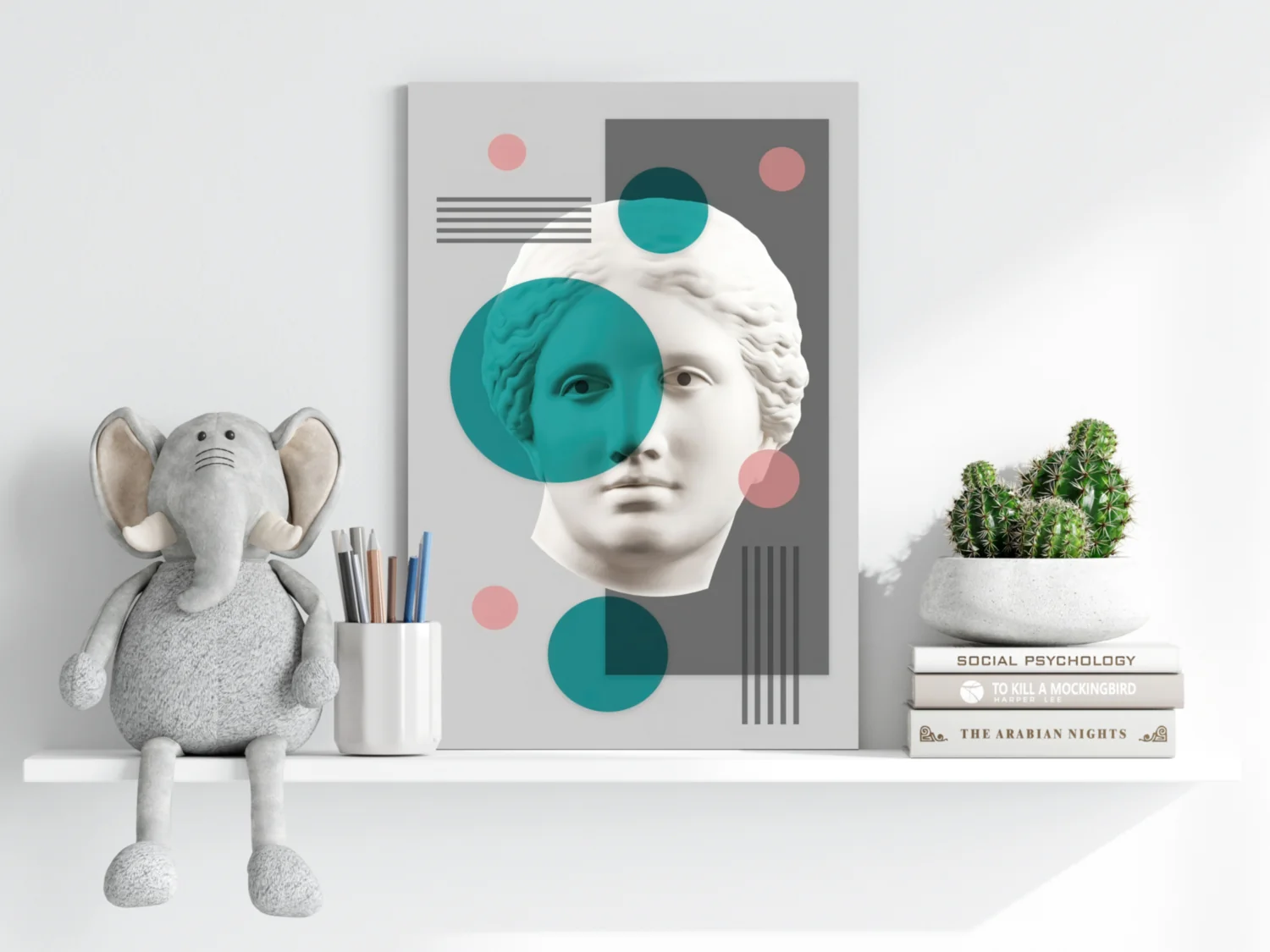 Contemporary Art Statue Head Aluminum Print - Image 6
