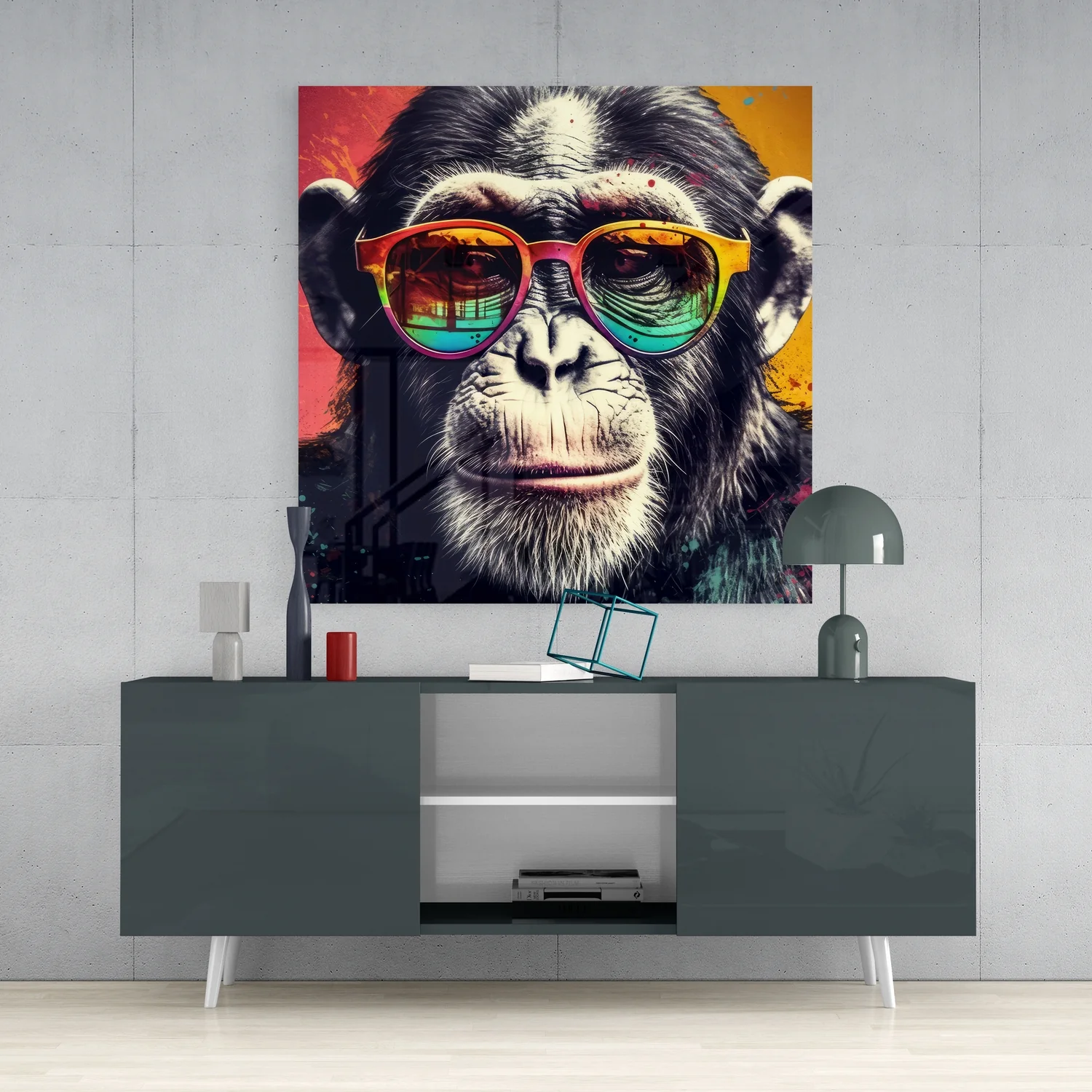 Cool Monkey Glass Wall Art - Image 4