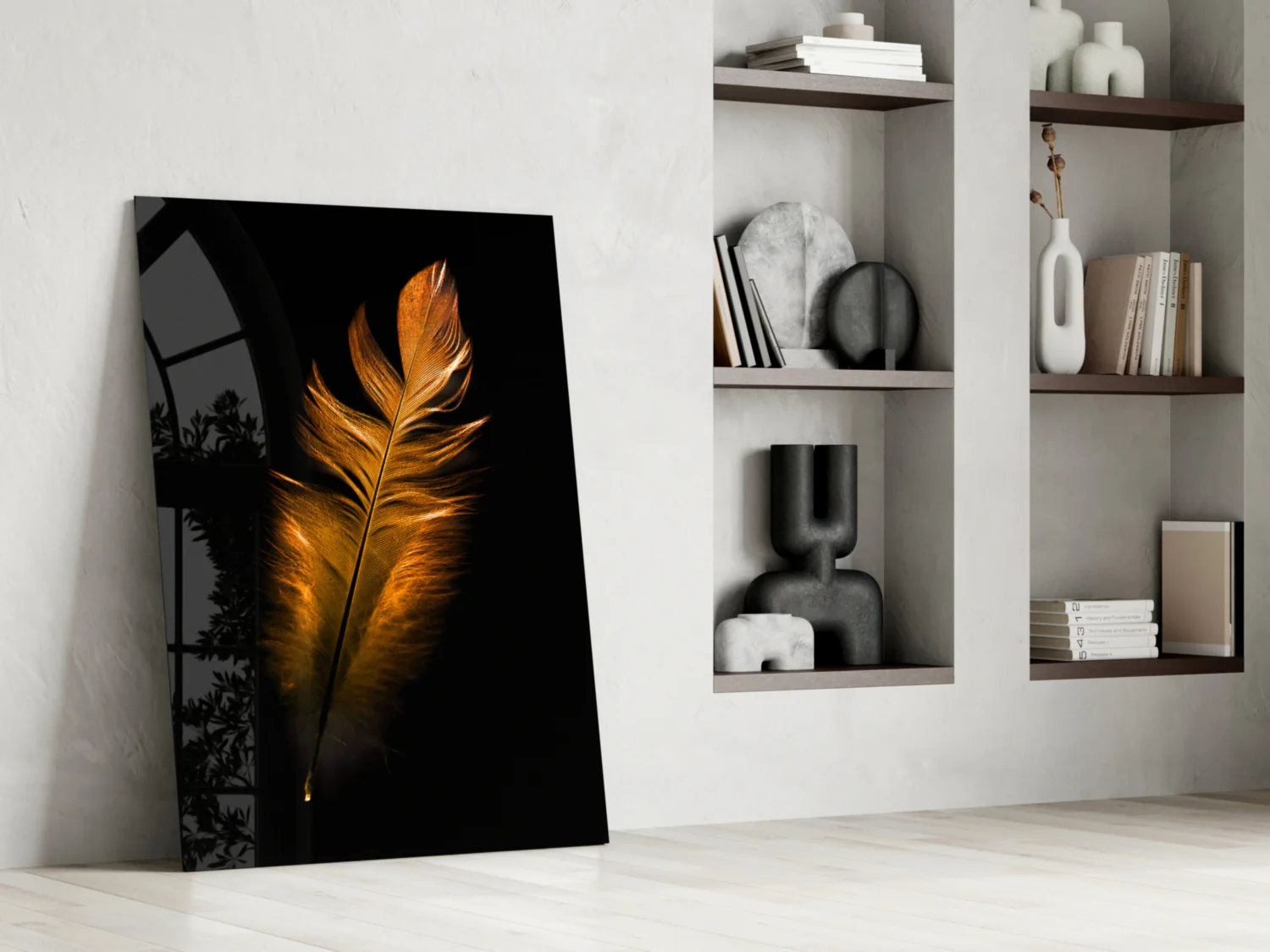 Copper Feather Glass Wall Art - Image 6