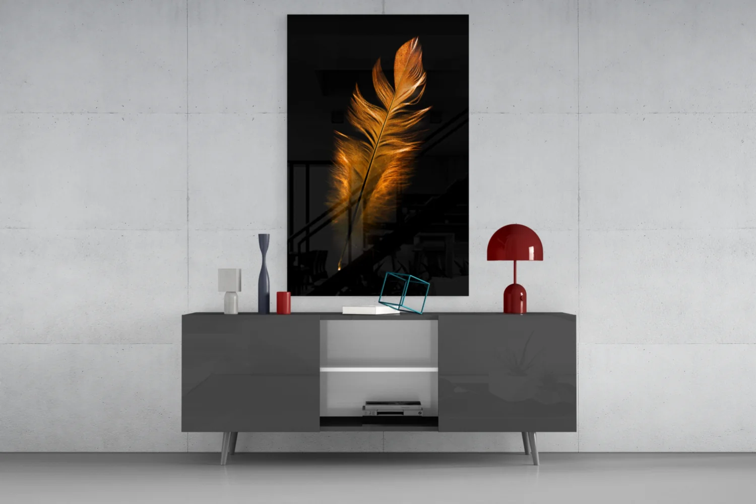 Copper Feather Glass Wall Art - Image 8