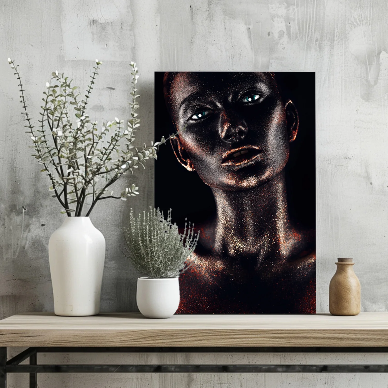 Copper Glitter Woman Aluminum Print - Image 2