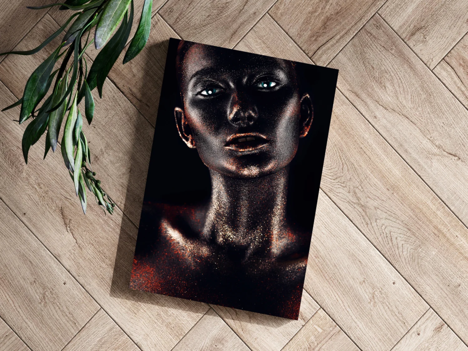 Copper Glitter Woman Aluminum Print - Image 3