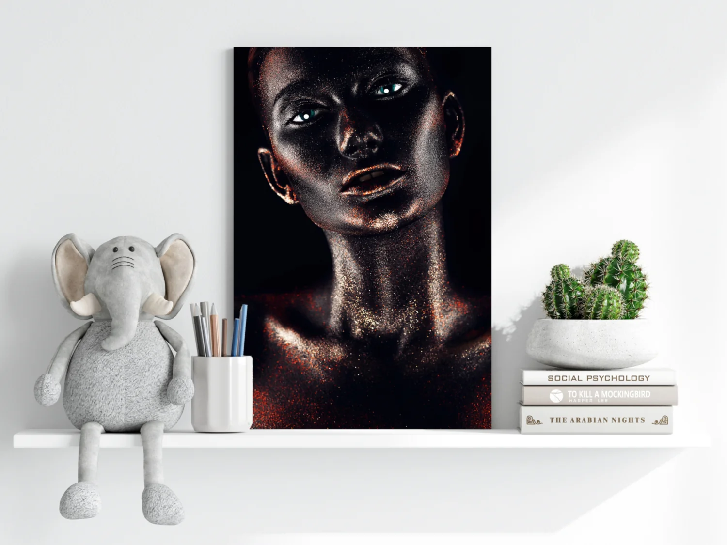 Copper Glitter Woman Aluminum Print - Image 6