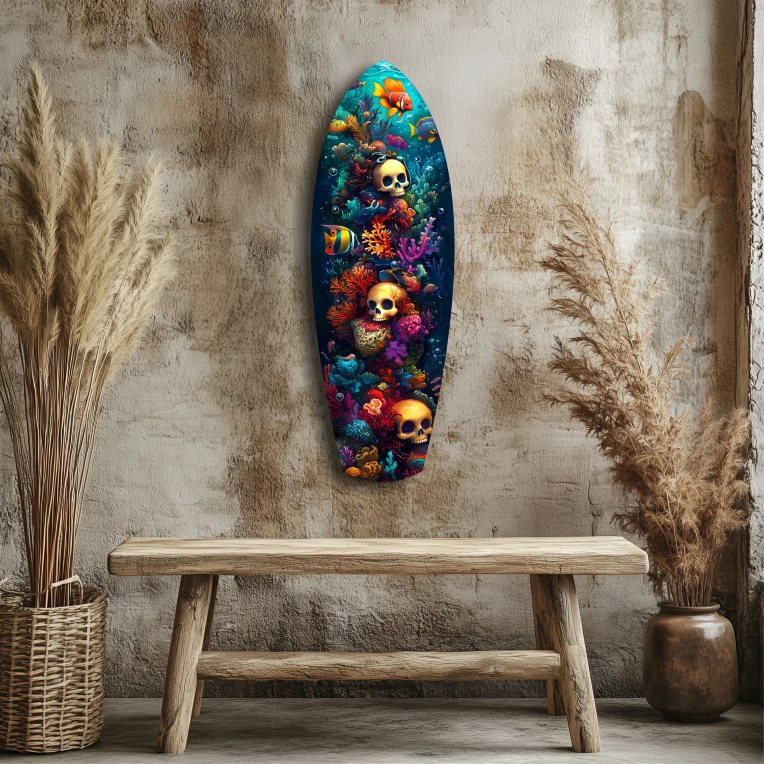Coral Depths Skulls of the Sea Glass Wall Art - Image 3