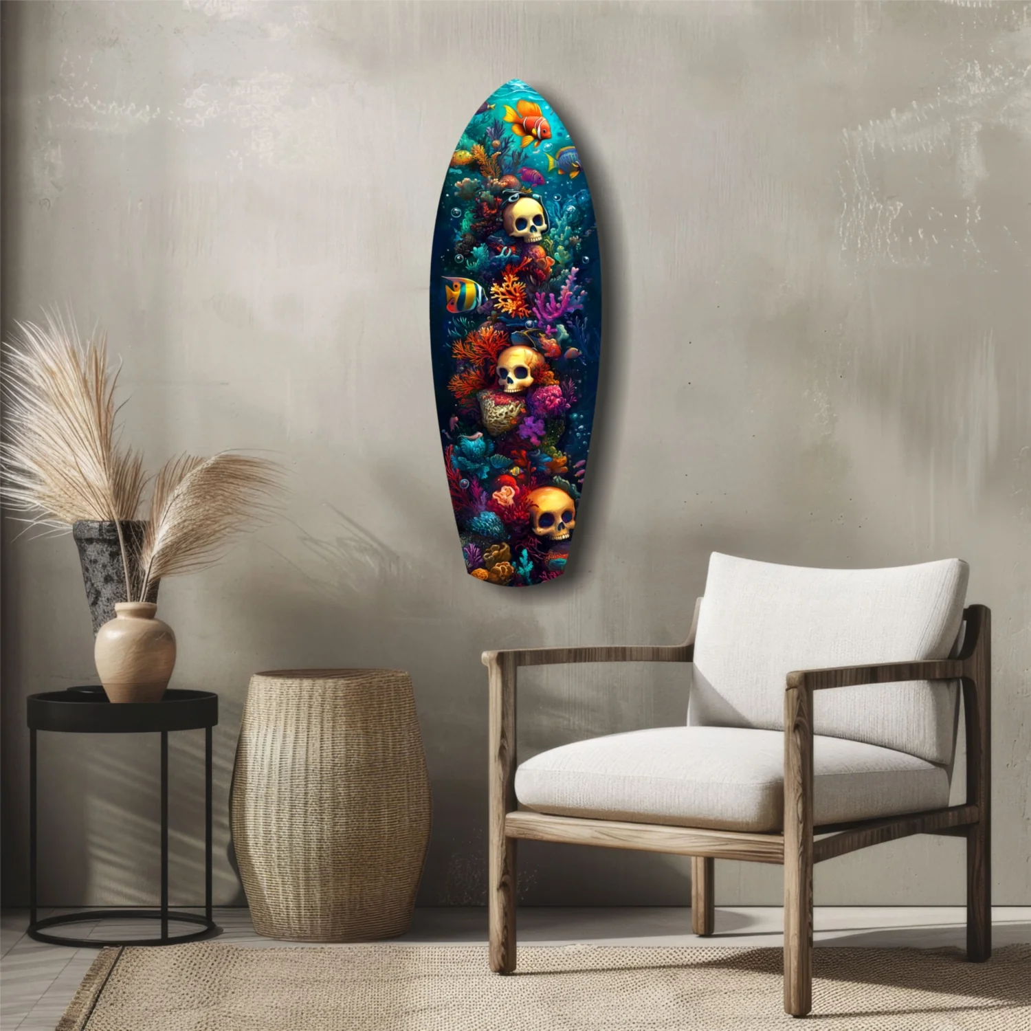 Coral Depths Skulls of the Sea Glass Wall Art - Image 5