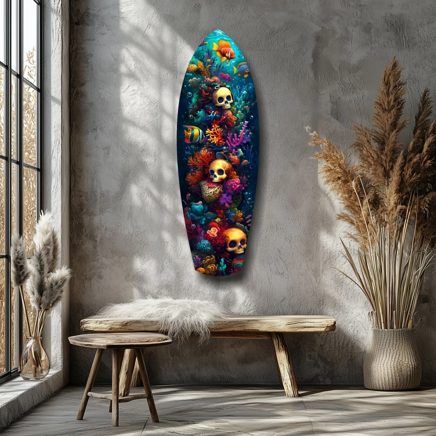 Coral Depths Skulls of the Sea Glass Wall Art - Image 7