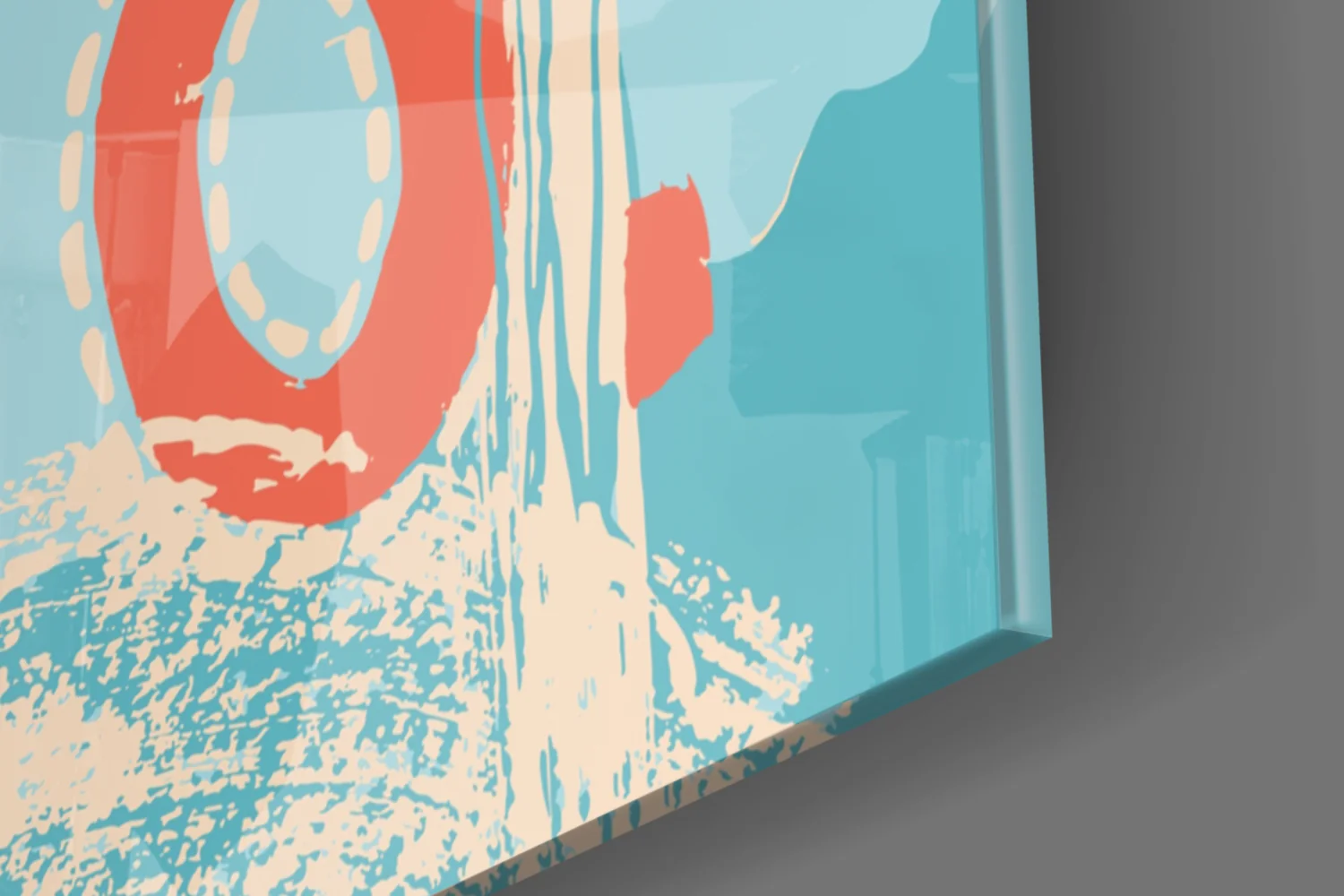 Coral Scribble Spiral Glass Wall Art - Image 8