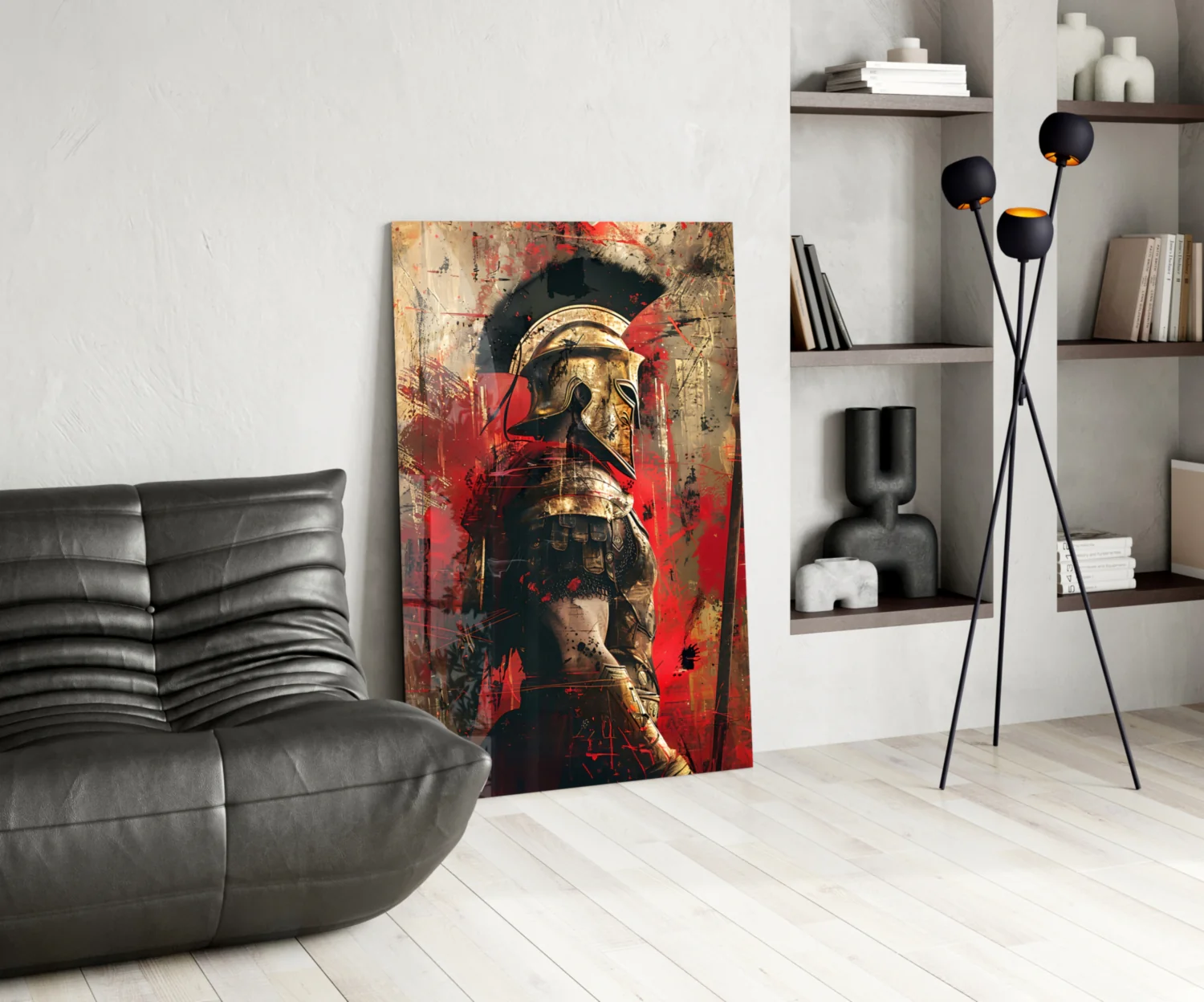 Crimson Splatter Gladiator Glass Wall Art - Image 6