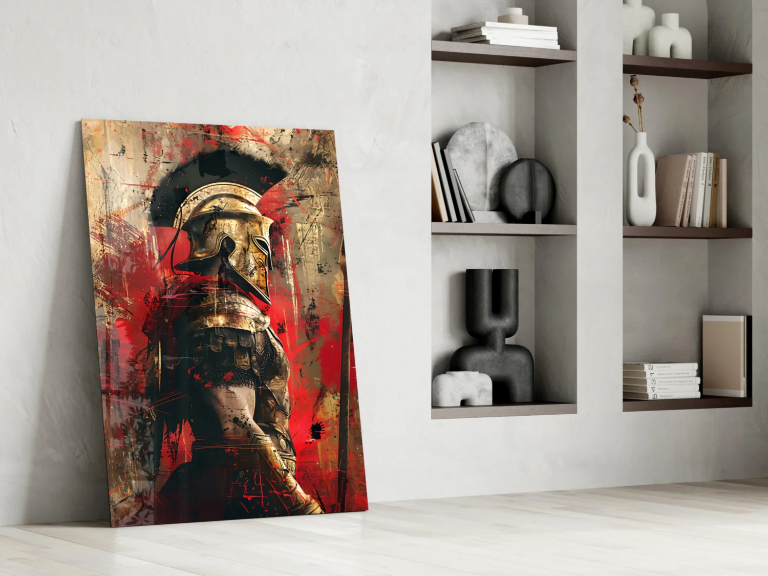 Crimson Splatter Gladiator Glass Wall Art - Image 7