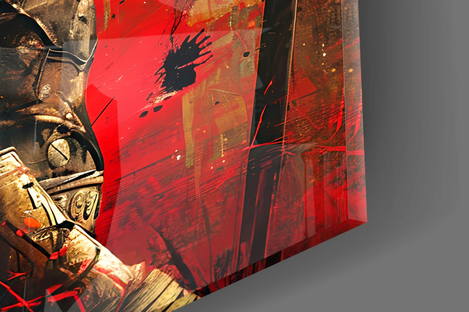 Crimson Splatter Gladiator Glass Wall Art - Image 8