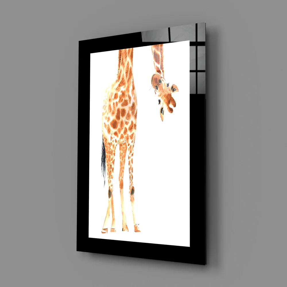 Curious Giraffe Glass Wall Art - Image 2