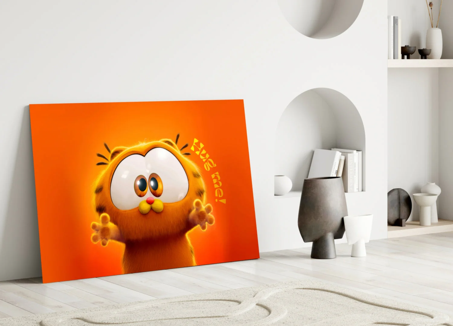 Cute Lazy Orange Cat Glass Wall Art || Designer Collection - Image 3