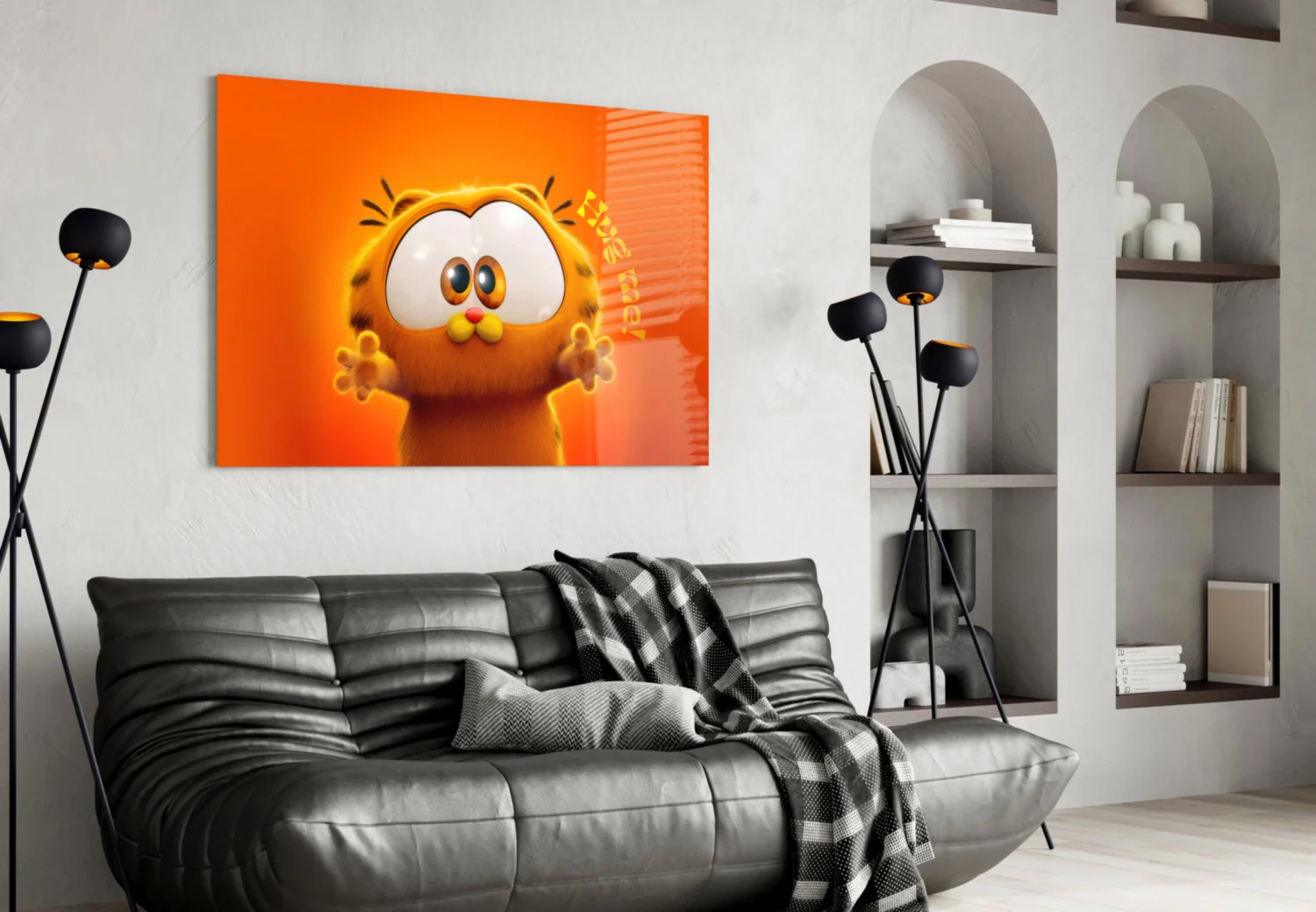 Cute Lazy Orange Cat Glass Wall Art || Designer Collection - Image 4