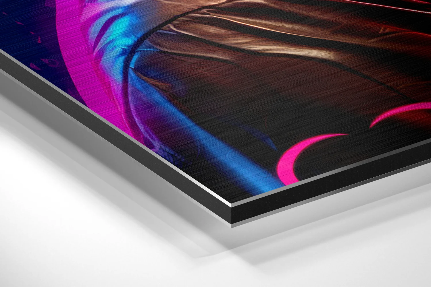 Cyberpunk Braid Neon Woman Brushed Aluminum Dibond Wall Art - Image 2