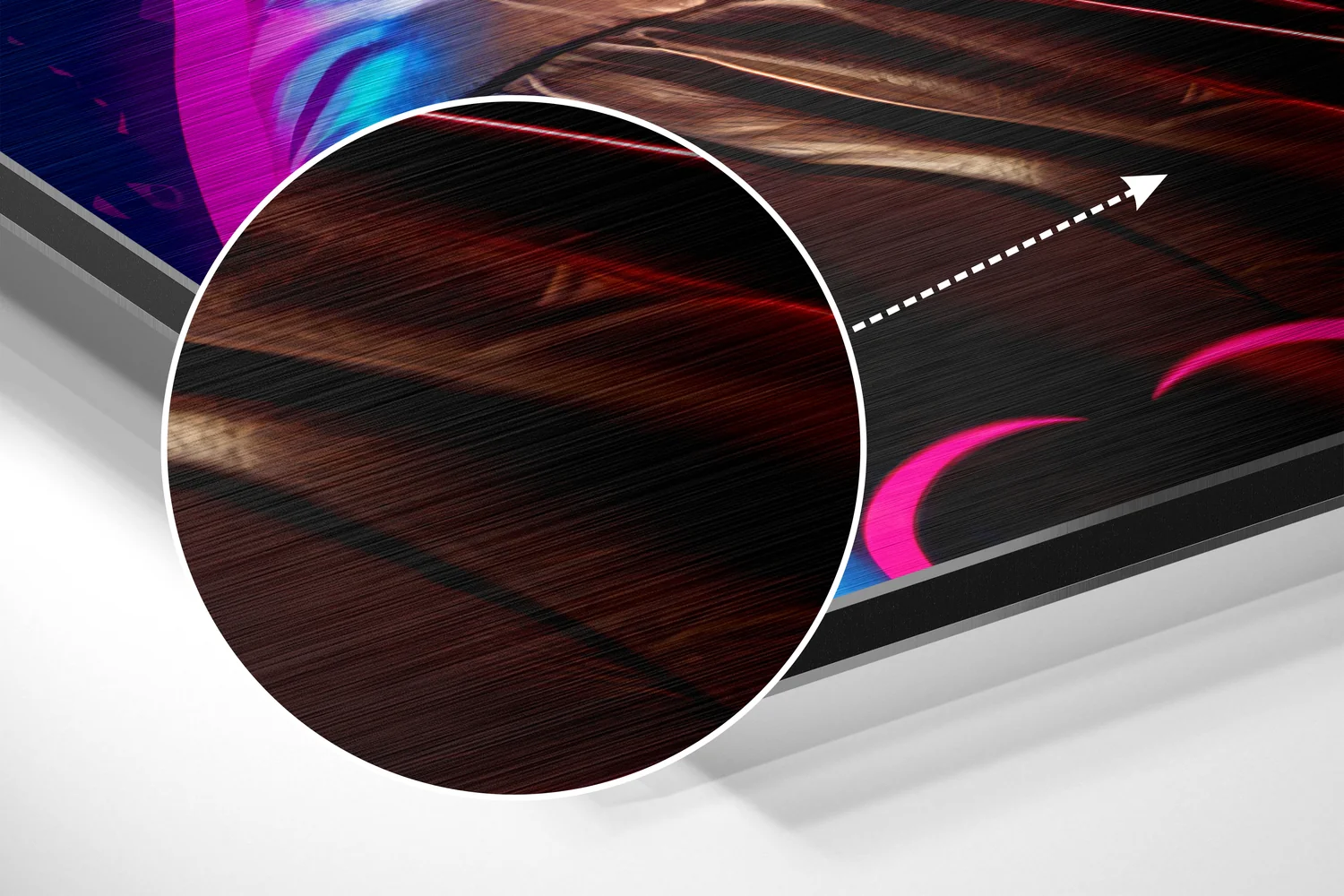 Cyberpunk Braid Neon Woman Brushed Aluminum Dibond Wall Art - Image 3