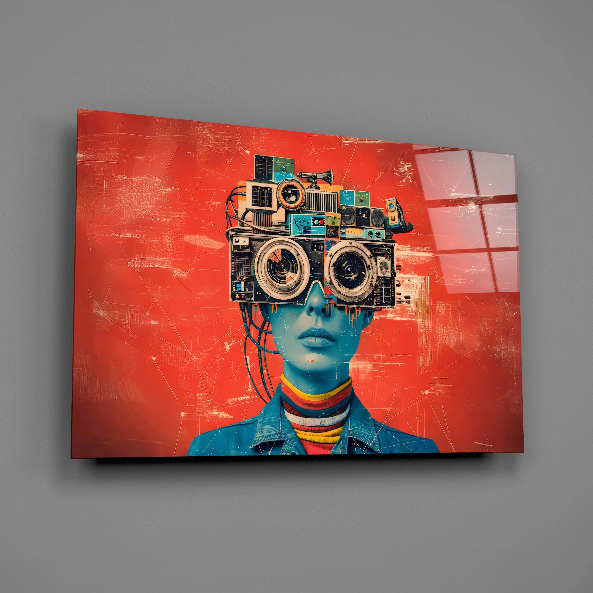 Cyberpunk Headphones Glass Wall Art - Image 3