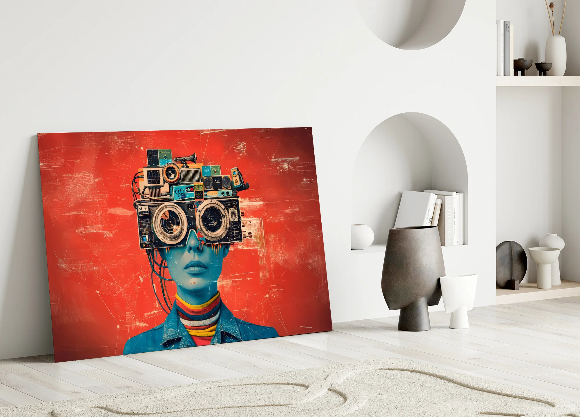 Cyberpunk Headphones Glass Wall Art - Image 6