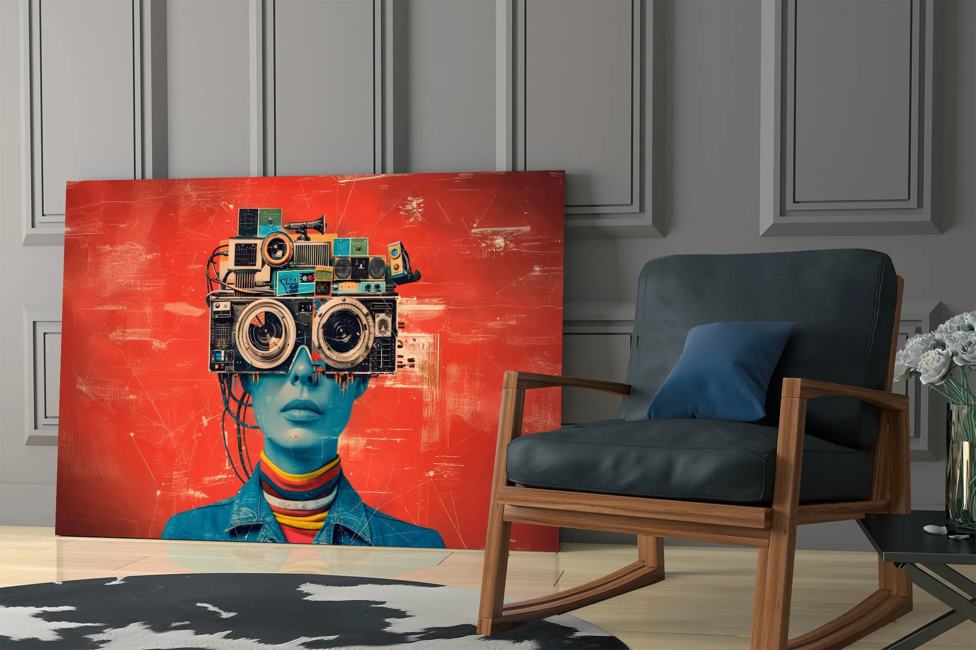 Cyberpunk Headphones Glass Wall Art - Image 8