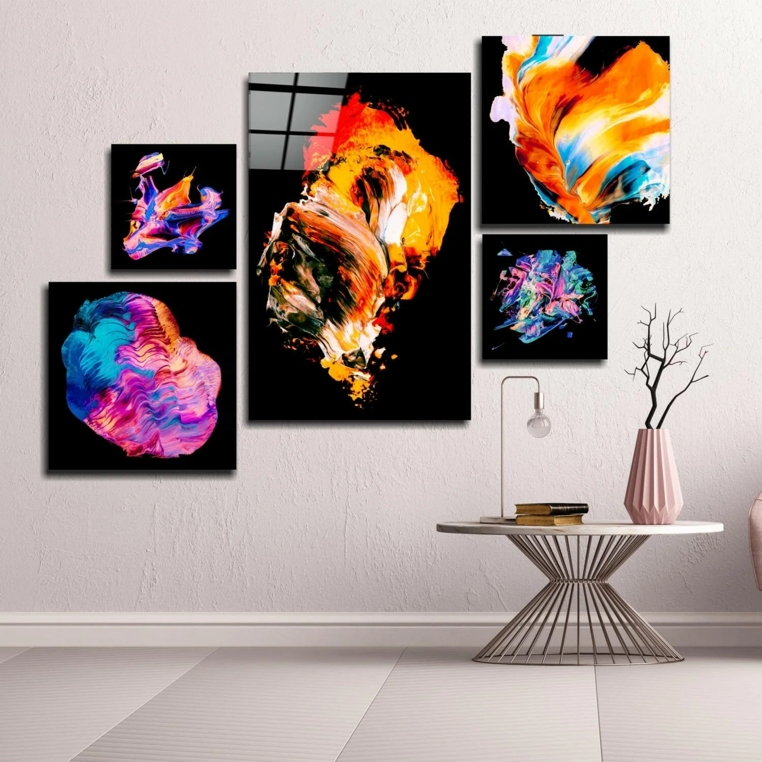 Dance of Colors Combined Glass Wall Art - Image 2