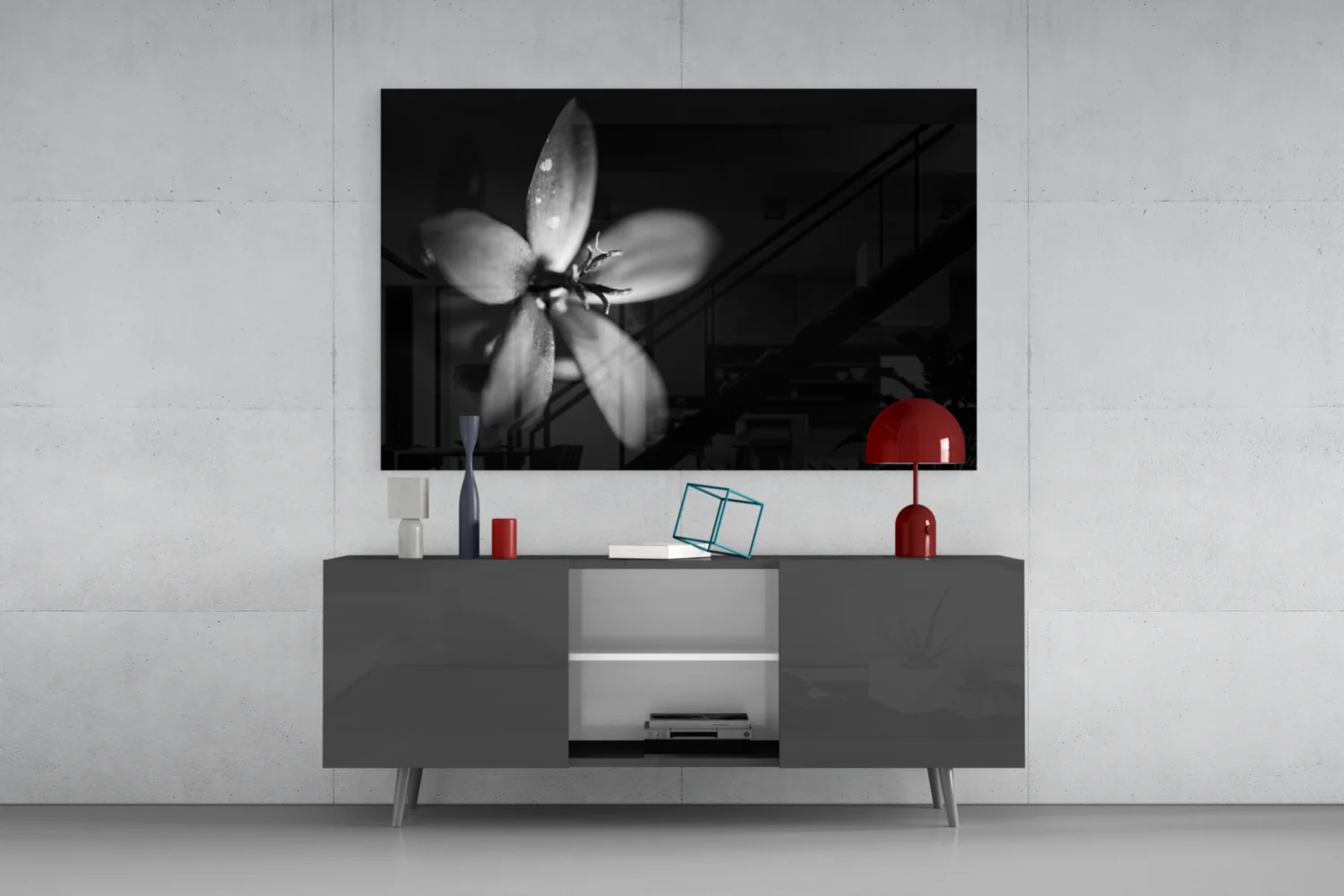 Dark Moody Dewdrop Flower Glass Wall Art - Image 9