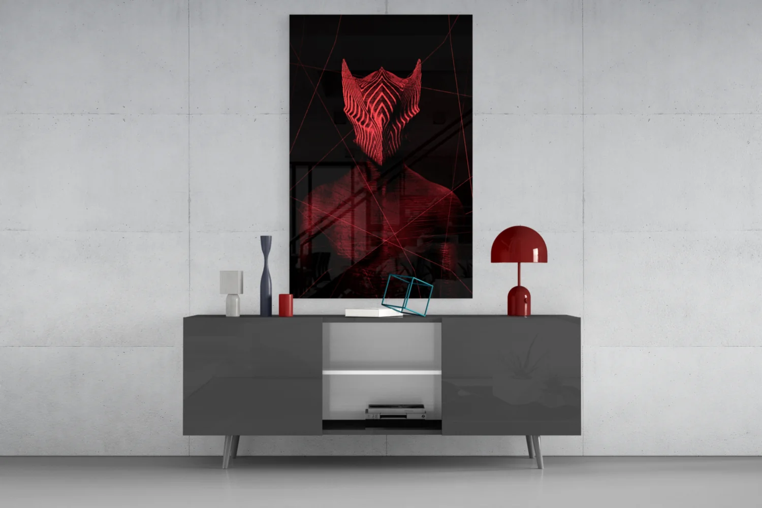 Darko Red Glass Wall Art - Image 8
