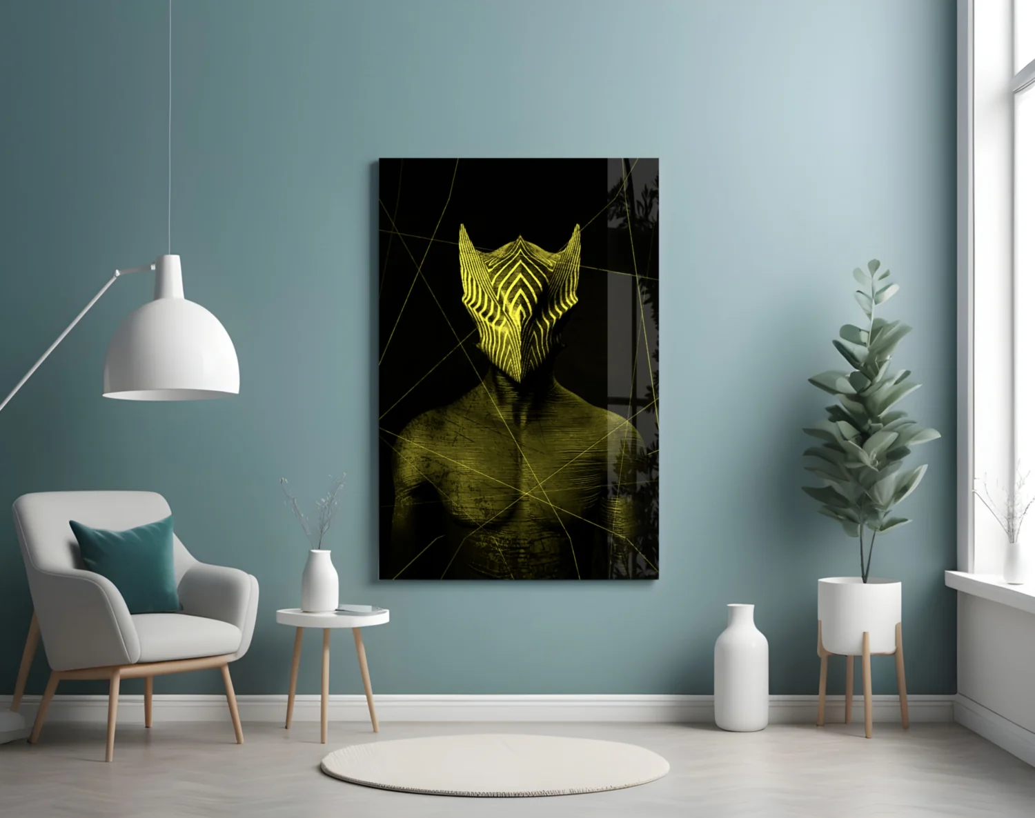 Darko Yellow Glass Wall Art - Image 4