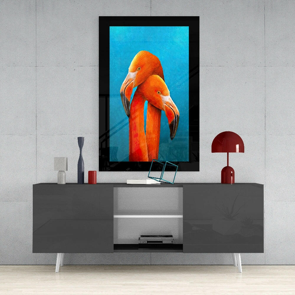 Flamingos Glass Wall Art - Image 4