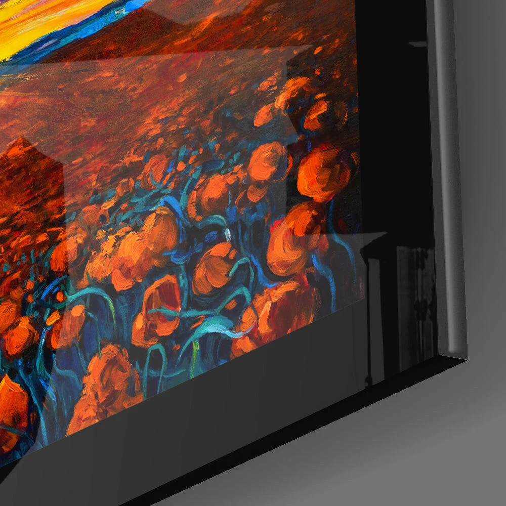Poppy Field Glass Wall Art - Image 3