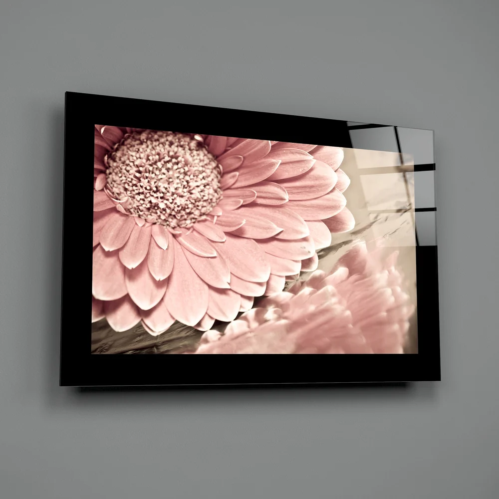 Pink Flower Glass Wall Art - Image 2