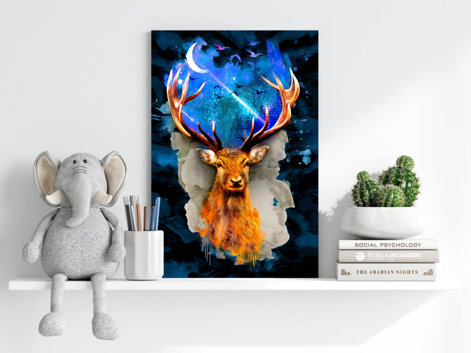 Deer at Night Aluminum Print - Image 6