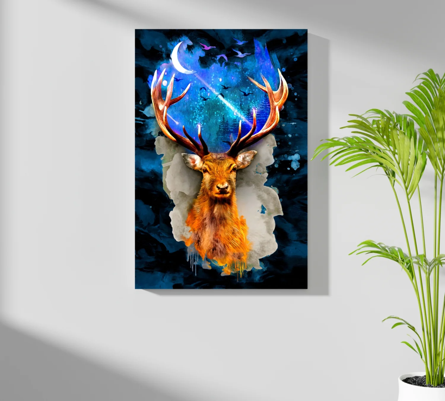 Deer at Night Aluminum Print - Image 7