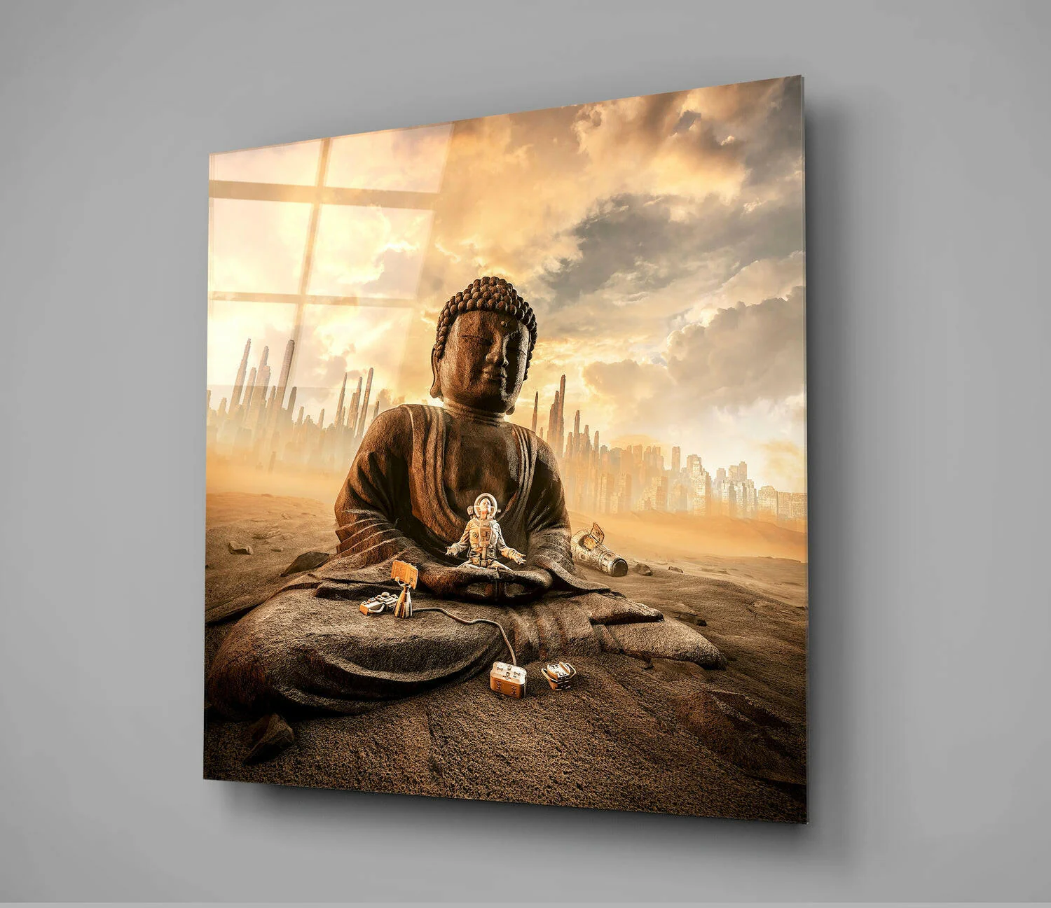 Desert Meditation Buddha Glass Wall Art - Image 2