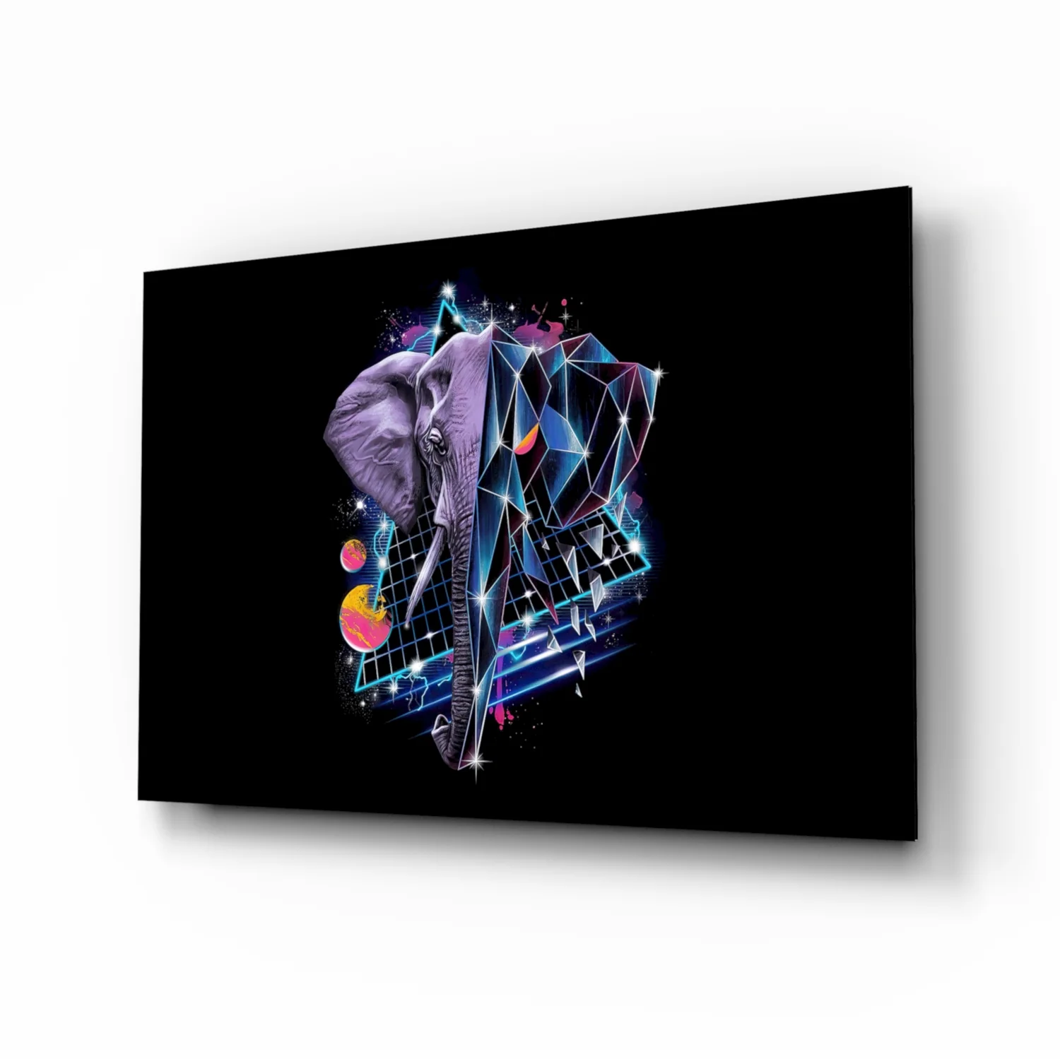 Diamond Elephant Glass Wall Art - Image 2