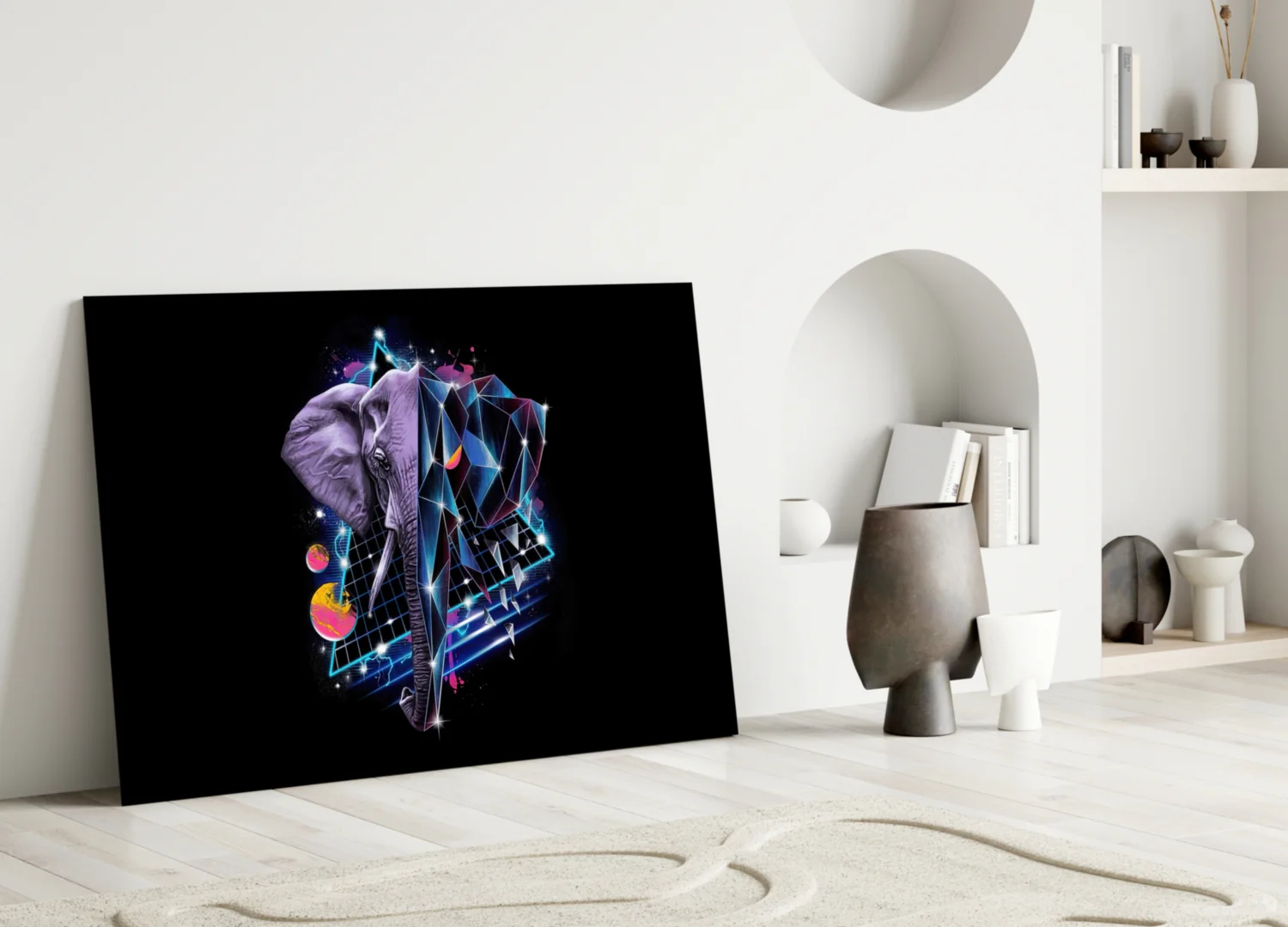 Diamond Elephant Glass Wall Art - Image 4